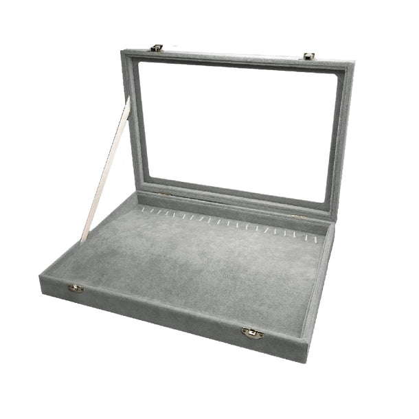 Caja terciopelo gris para cadena
