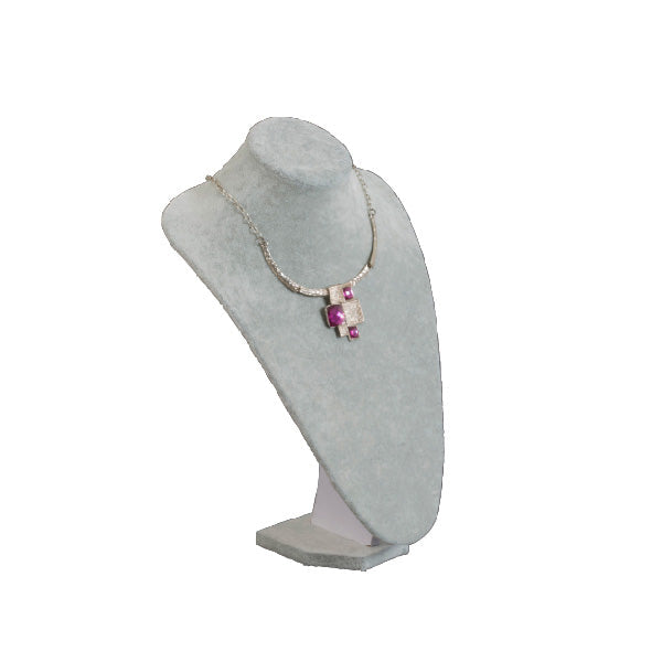 Cuello terciopelo gris grande