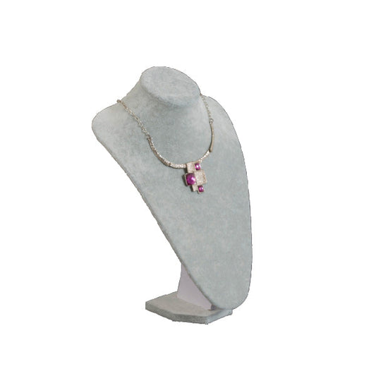 Cuello terciopelo gris grande