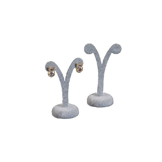Exhibidor aretes terciopelo gris 2pcs