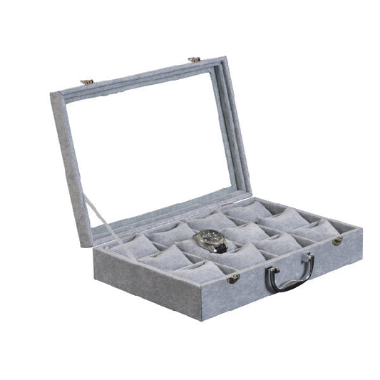 Caja terciopelo gris para reloj