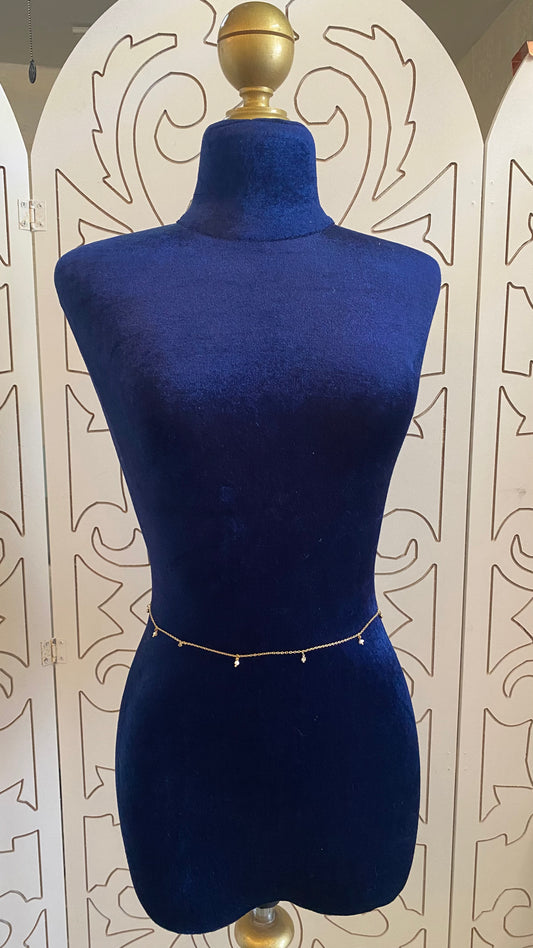 Body chain 3 en 1 Perlas y cristales