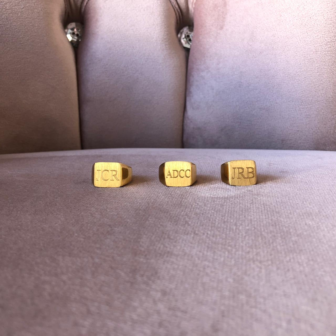 Pinky Ring Plata .925 con baño de Oro 18K